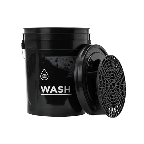 CLEANTECH CO Seau de Lavage Auto 20L avec Grille de Filtration et Couvercle – idéal pour Le...