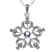 Sterling Silver Amethyst Thistles Pendant - Scottish Necklace with 18" Chain