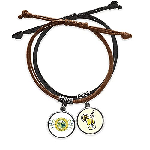 Tambour du brésil bracelet corde ajustable en cuir pour en finir avec les bijoux ternes