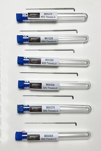M01378 MOREZMORE 6pc Felting Needles Set Triangular Needles Starter Pack Kit for Dry Needle Felting. Sizes: 42G Extra FINE, 40G FINE, 38G Medium, 36G Medium, 36G Medium Extra Long, 32G COARSE FSB
