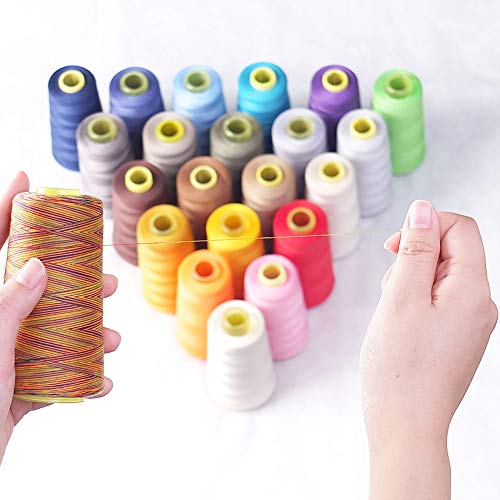 Rainbow Polyester Sewing Thread Variegated Used For Quilting Serger Overlock Embroidery All Purpose Connecting Threads For Sewing Machine And Hand Repair Works 3000 Yards Over The Rainbow #TOP6