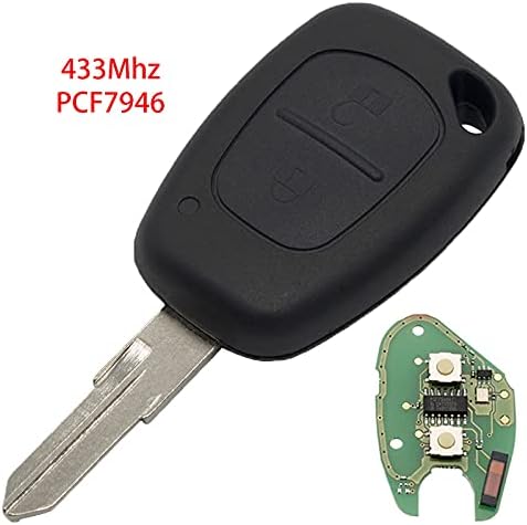 Heart Horse Key Shell 2 Button Car Remote Key 433Mhz ID46/PCF7946 Chip For Ren-ault Trafic 2 Vivaro Movano Kangoo VAC102 Blade Replacement Key