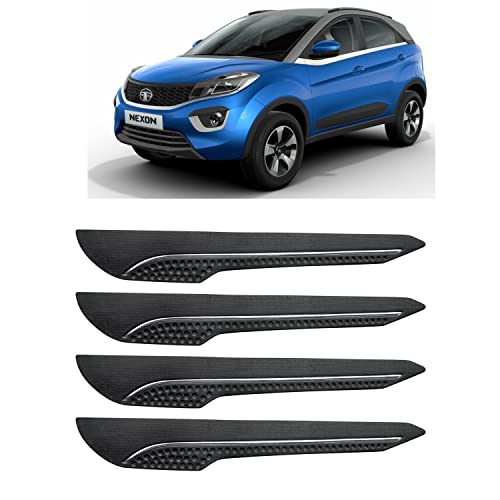 Image of AOSIS-Car Bumper Protector /Bumper Guard for Tata Nexon with Single Chrome Stripe (4-Pcs)