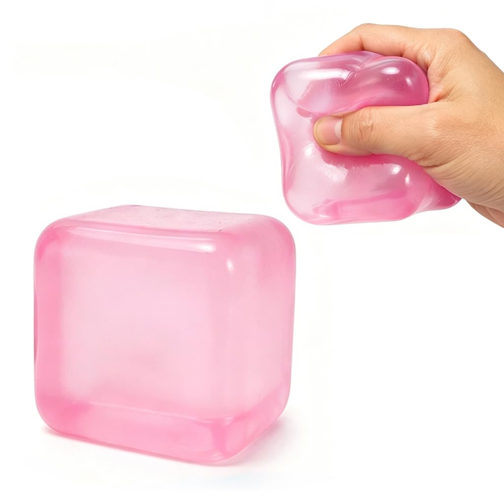 Squishy Stress Cube, Soft Sensory Squeeze Fidget Cube, Stress Relief Desk Toy for Kids and Adults