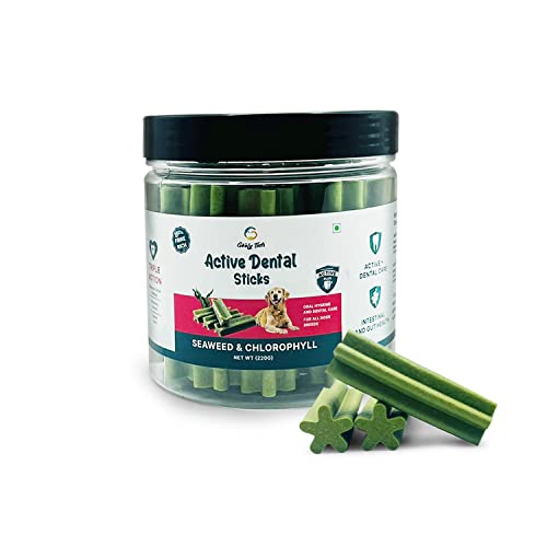 Image of Goofy Tails Active Seaweed Dental Stick 1100g (220g x Pack of 5), Dog Treats Vegetarian, Dental Sticks for Dogs, Chew Sticks for Dogs, Dog Chew Stick