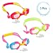 Kids Swimming Goggles by Bezzee Pro, Anti Fog, Leak Proof Eye Cups, Adjustable Straps, Children Swim Glasses(ages 4 to 10), With Quality Goggle Case & Ear Plugs, 100% (Pink)