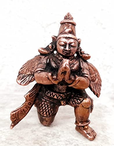 Image of Copper Idols India, 1.7 inches, Handmade Garudar, 55 Grams, Patina Antique Finish, Pack of 1 Piece