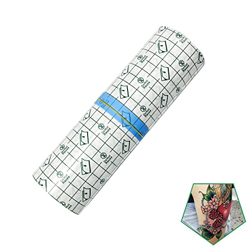 Image of Tattoo Aftercare Bandage Roll 8 inch x 10 Yard - Waterproof Transparent Film for Initial Healing and Skin Repair Adhesive Tattoos Supply Wrap