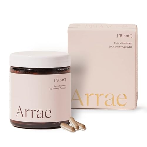 Arrae Bloat Digestive Enzymes Supplement - 60 Fast-Acting Bloat, Gas & Stomach Relief Capsules - Natural Digestive Aid with Peppermint & Dandelion Extract