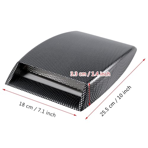 Bonnet Vent Cover, Universal Car Decorative Air Intake Scoop Bonnet Vent Sticker Cover Hood (Carbon Fiber) by Aramox - Image 3