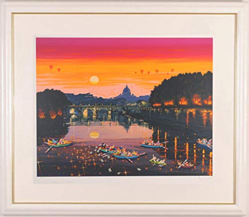 ヒロ ヤマガタ ナイーフアート 絵画 シルクスクリーン 版画 額付き