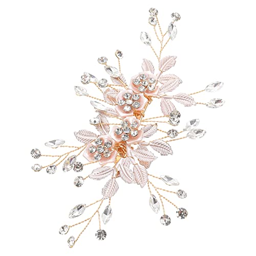 OSOLADY 新娘用水?ヘアコーム 花葉デザイン 結婚式用ヘアアクセサリー ブ