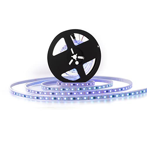 Image of WS2811 LED Strip Addressable Pixel Strip Light SMD 5050 RGB Dream Color LED Pixel RGB Strip Non-Waterproof DC12V (16.4FT 300LED, Black PCB Waterproof IP67)