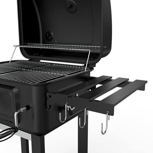 House Of Home XL Charcoal BBQ Smoker with Side Tables – Barbecue Grill for Outdoor Cooking – Adjustable Chimney For Airflow Control, Portable & Durable – Extra Large Black Garden BBQ Grill 3 House Of Home XL Charcoal BBQ Smoker with Side Tables – Barbecue Grill for Outdoor Cooking – Adjustable Chimney For Airflow Control, Portable & Durable – Extra Large Black Garden BBQ Grill - Image 3
