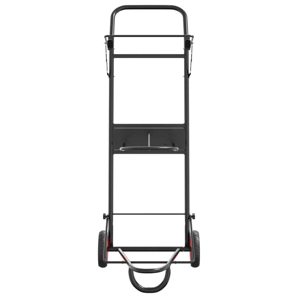 INLIFE Carrito de Silla de Montar Plegable Acero Negro Deportes,Actividades al Aire Libre,Equitación,Accesorios para riendas de Caballos Negro 9.45kg
