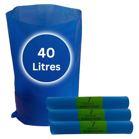 21 Heavy Duty Blue Rubble Bags Cover