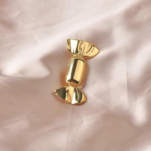 Fashion Candy Lapel Brooch Pin for Women Stainless Steel Cute Halloween Festival Party Costume Sweater Hat Dress Suit Badges Brooches Pins Minimalist Jewelry Gifts Christmas (Gold) by Izpack - Used condition - Image 4