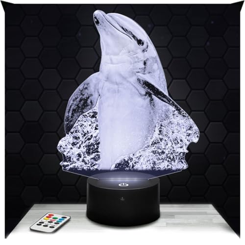 Lampephoto.fr - Lampe 3D Dauphin debout Décoration Animal Marin Reptile, Idée Cadeau Homme Femme...