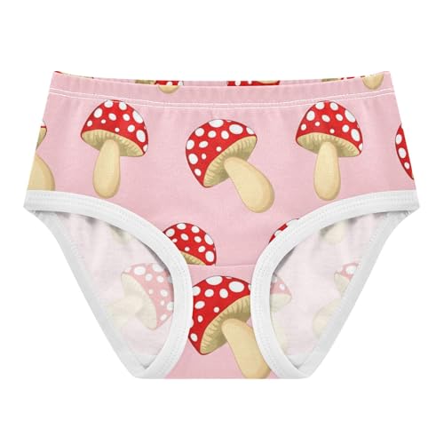Cute Cartoon Mushrooms Pink Girl Panties Cute Toddler Girls Underwear Cotton Colorful Briefs Girls Undies 2t