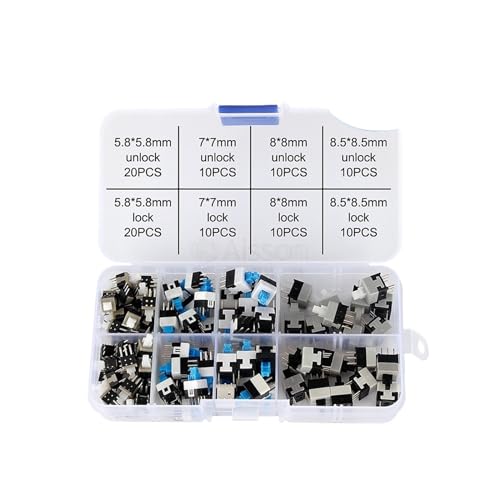 Interrupteur multimètre tactile autobloquant 6 broches avec kit de boutons poussoirs 7x7mm