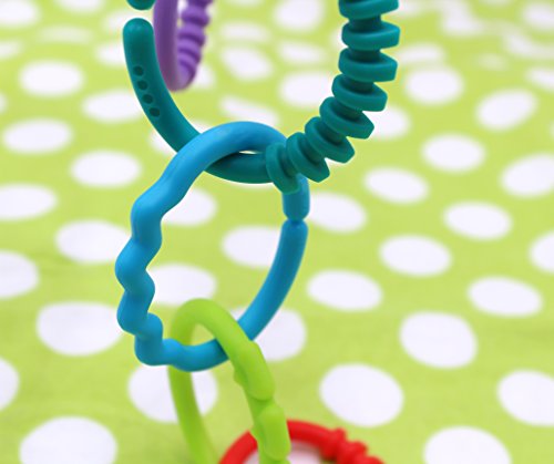 24 Pack Baby Teether Rings Links Toys Colorful Round Connecting Ring For Rattle Strollers Car Seat Travel Toys - Suit For Baby, Infant, Newborn, Kids(Rainbow Colors) #TOP3