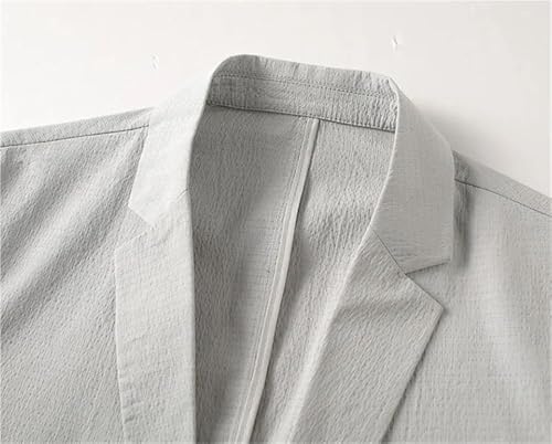 Men's Loose Fit Lightweight Jacket Business Casual Work Suit Coat Comfortable Wedding Solid Color3