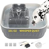 Dog Fountain, 101oz/3L Dog Water Fountain, Ceramic Cat Fountain, Automatic Cat Water Fountain, Healt