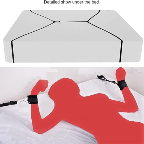 Lreasme BED RESTRAINTS KIT Restraints King Mattress Bed Straps Adult Play Sex Ties thumb #2