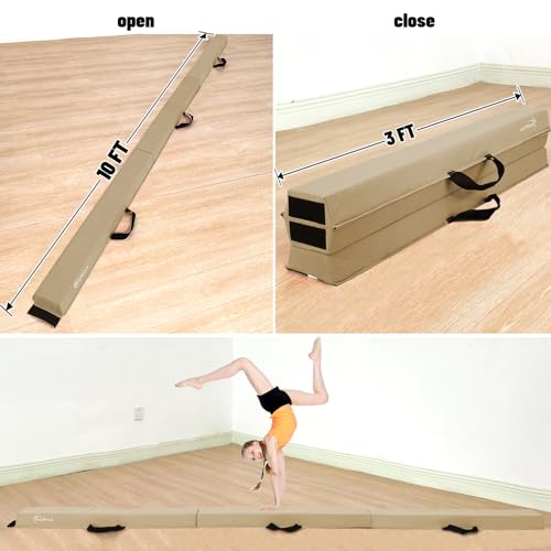 Image of Marfula 6 FT / 8 FT / 9 FT Folding Gymnastics Beam Foam Balance Floor Beam
