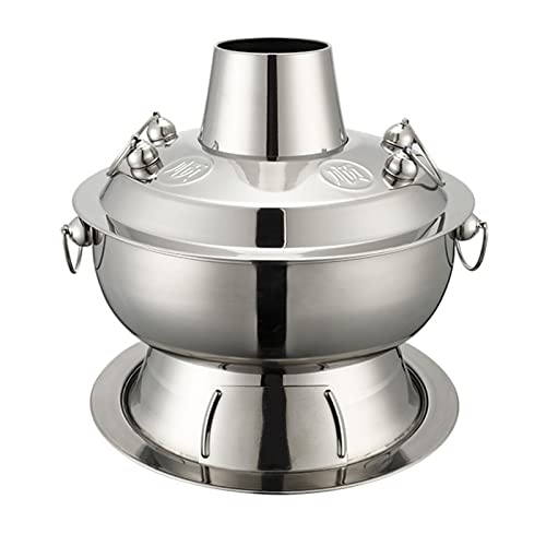 Olla china de cobre para hot pot, acero inoxidable 34 cm miniatura 1