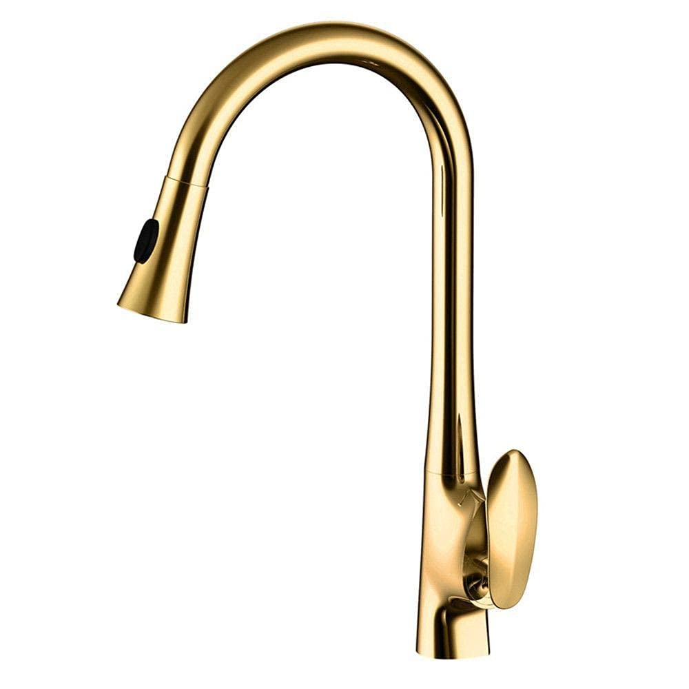 Robinet de cuisine de cuisine blanc et or pour une pièce lumineuse
