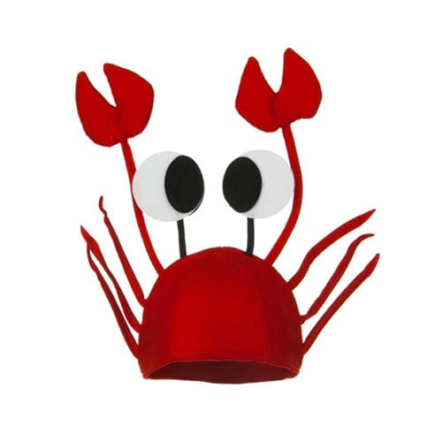 Bigbuyu Men's Women's Novelty Hat 3D Lobster Crawfish Crab Seafood Hat with Claws (Crab)