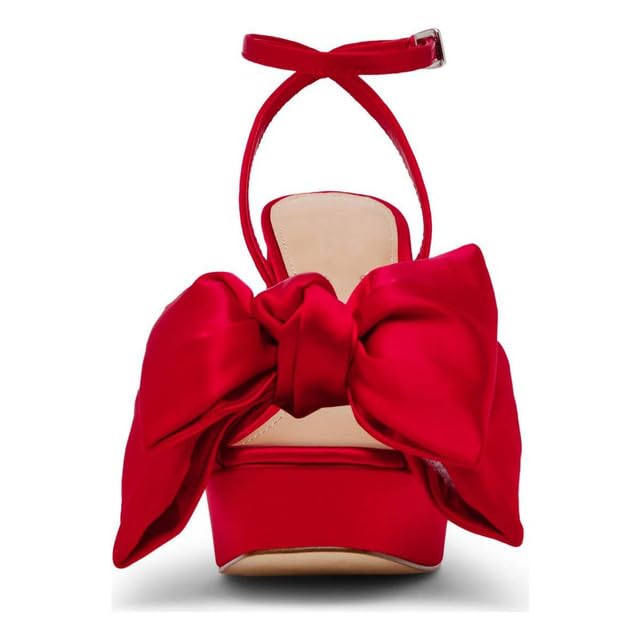 Richealnana Women's Platform Bowknot Chunky Heel Sandals Ankle Strap With Buckle High Heel Sandals For Party Prom Wedding3