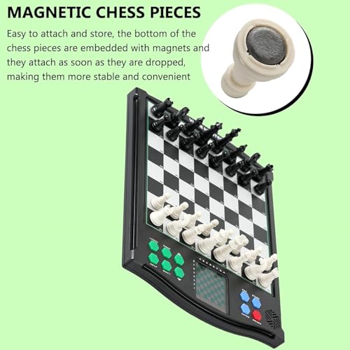 Inteligentna elektroniczna tablica szachowa z wyświetlaczem LCD, przenośny zestaw szachów podróżnych dla dorosłych dzieci, AI Chess Game Learning Toy, Magnetyczne kawałki
