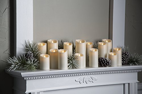 Liown Flameless Candle: Unscented, Moving Flame Candle With Timer (9" White) #TOP3