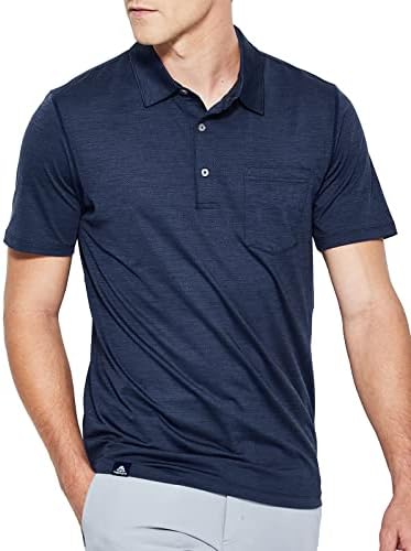 Haimont Polo Shirts for Men,Polyester Short Sleeve Golf Collared Shirt Dry Fit,Moisture Wicking,Lightweight Heather Navy,S