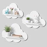 AojSup 3 Pcs Floating Cloud Shelves for Wall White Wavy Small Floating Shelves for Bathroom Living Room Bedroom Corner Nursery Decor