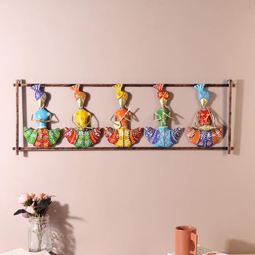 Image of Habere India-All the Cultures Fabricating India Rajasthani Figures Wall Decor | Wall Art | Corporate Gift Items for Employees