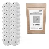 reer 20 tapas de enchufe originales del inventor de la protección de enchufes blanco