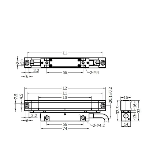 Encoder lineal mini KA200 80mm 5um 5V miniatura 3