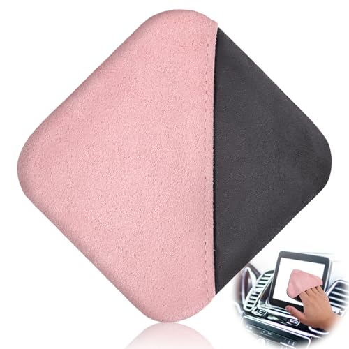 Skrfren Pink Car Screen Cleaner Microfiber Auto Screen Cleaning Pad, Auto Touchscreen Cleaning Wipes Car CleaningWipes Cloth, Touchscreen Cleaner Cloths for Vehicle Dashboard CarDisplay Interior