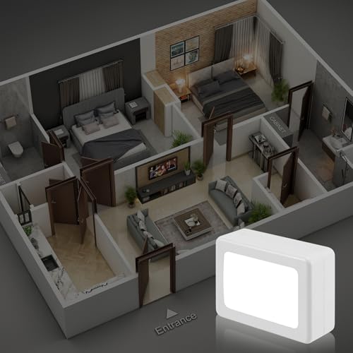 Image of 4-Pack LED Night Light Plug in,Adjustable 180 Swivel Head Daylight 5000K | Dusk to Dawn Auto On /Off,100LM, for Kitchen Counter, Desk, Staircase, Hallway, BathroomNon-Dimmable