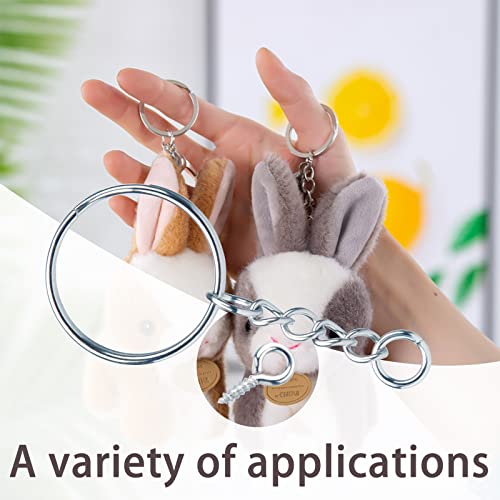 Miniatura 6 de Llavero Con Cadena 510 Piezas Set De Manualidades Para Llaveros 255 Anillas Para Llaveros Con Cadena 255 Pines De Ojal Roscado Llaveros 25mm Para Llaves Diy Bolsos Fabricación De Joyas Plata