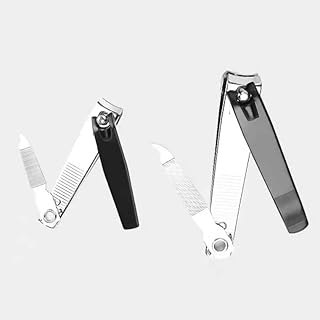 Nail Clippers Set - 2 Pack Premium Sharp Sturdy Fingernail and Toenail Clipper Cutters Well-Packed by CRYSTALBEI