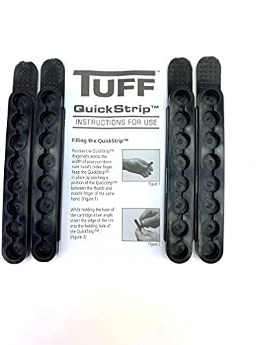 TUFF Quick Strips - Set of 4- Flexible 8 Rounds Each QuickStrip- Fits .32 .327 9mm. Speed up Your Revolver Reload. Compact Way to Carry Extra Rounds