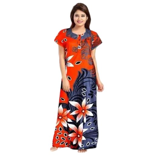 Mohan Traders' Women’s Full Length Nighty Cotton,Comfortable,Lighweight & Breathable Material_MHN_Print_Nighty_119-picture-29