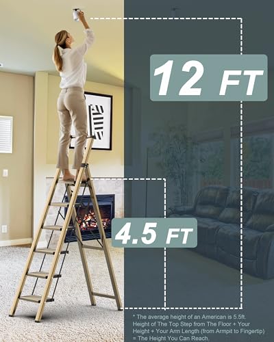 Coroco C-FQT20X6 6 Step Ladder For 12 Feet High Ceiling thumb #1