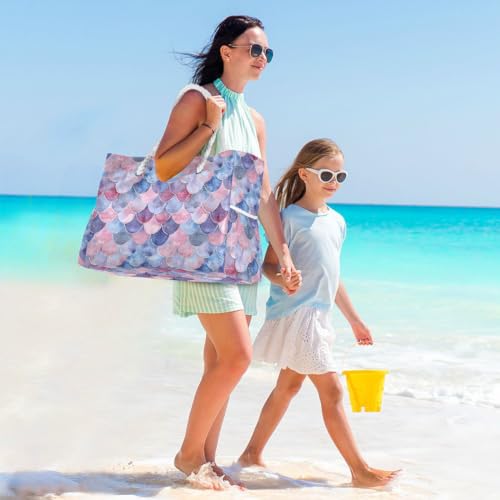 Image of Beach Tote Bags for Women, Turtle Flower Starfish Large Beach Shoulder Bag Pool Bags Purse