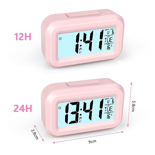 Vicloon Digital Alarm Clock Bedside, LED Display Clocks with Adjustable Snooze 12/24Hr,Temperature, Date,Timer - Image 2