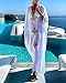 Bsubseach Gold Embroidery Long Kaftan Dresses V Neck Caftan Dress Beach Cover Ups for Women White